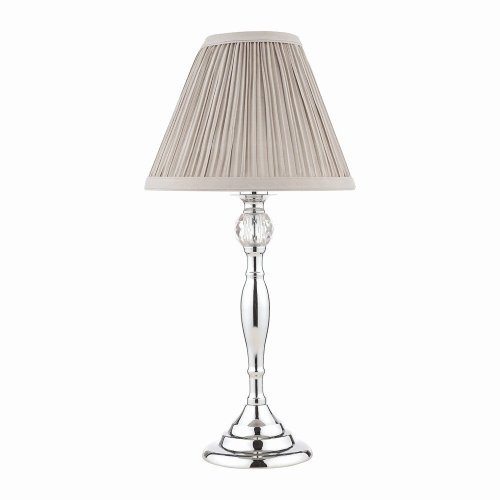 Laura Ashley Ellis Table Lamp Polished Chrome with Grey Shade
