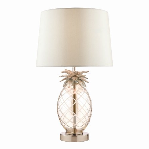 Laura Ashley Small Pineapple Table Lamp Champagne Cut Glass with Shade