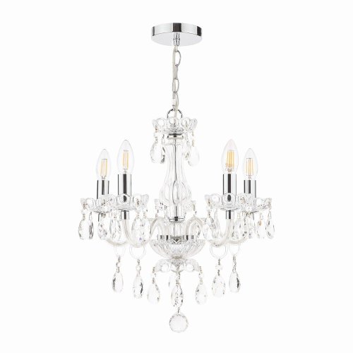 Laura Ashley Harriet 5 Light Crystal & Polished Chrome Chandelier