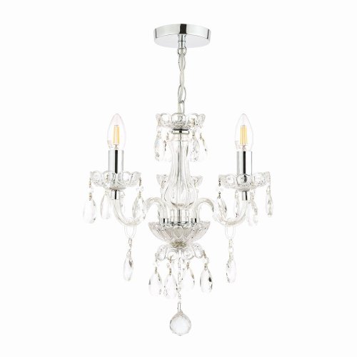 Laura Ashley Harriet 3 Light Crystal & Polished Chrome Chandelier