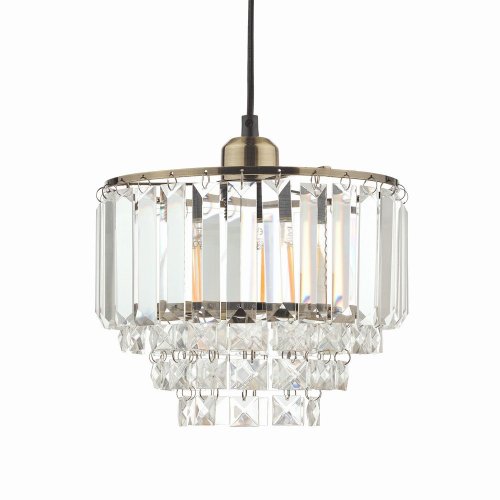 Laura Ashley Vienna Easy Fit Pendant Crystal & Antique Brass