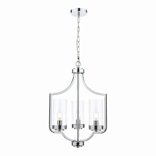 Laura Ashley Joseph 3lt Chandelier Polished Chrome Glass