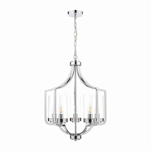Laura Ashley Joseph 5lt Chandelier Polished Chrome Glass