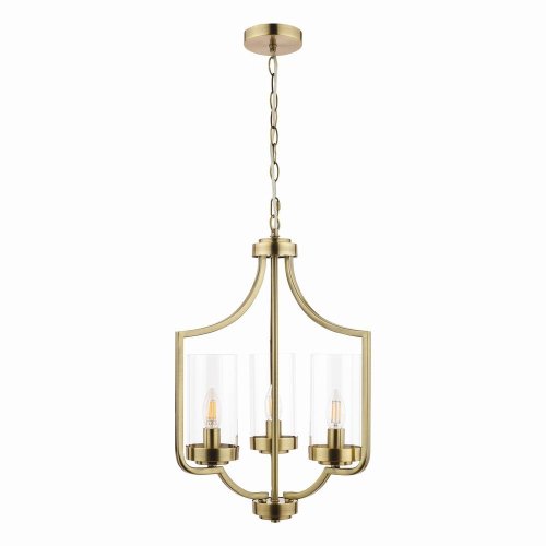 Laura Ashley Joseph 3lt Chandelier Antique Brass Glass