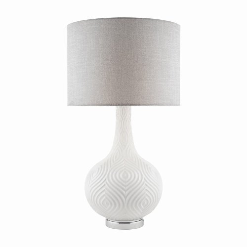 Laura Ashley Grace Table Lamp Patterned Glass with Shade