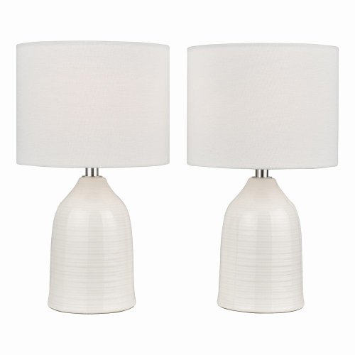 Laura Ashley Penny Twin Pack Table Lamp Cream with Shade