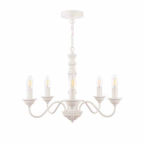 Laura Ashley Tate 5lt Pendant Distressed Off White Fitting Only