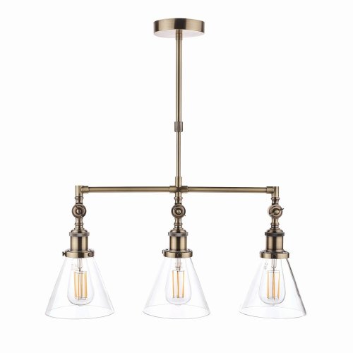 Laura Ashley Isaac 3lt Bar Pendant Antique Brass
