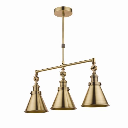 Laura Ashley Rufus 3lt Bar Pendant Antique Brass