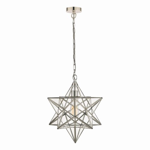 Laura Ashley Large Star Pendant Silver Glass