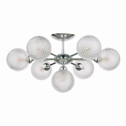 Laura Ashley Atherton 7lt Semi Flush Polished Chrome Glass