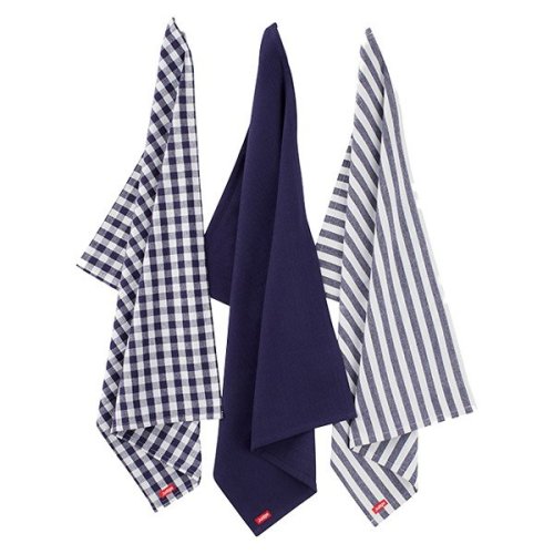 Judge Textiles 3 Pack Tea Towels - Blue Check
