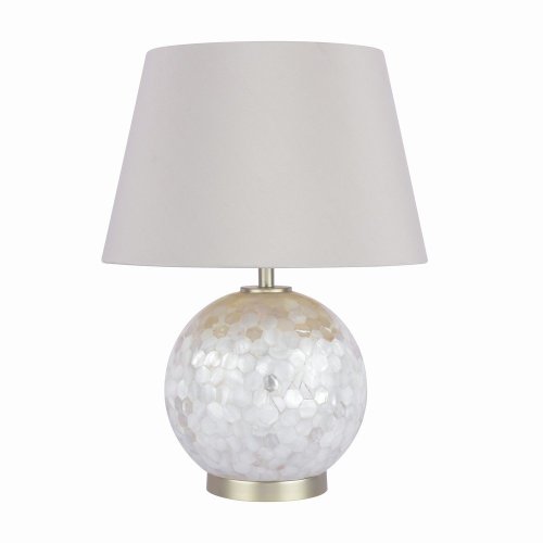 Laura Ashley Mathern Table Lamp Cream Shell & Champagne with Shade