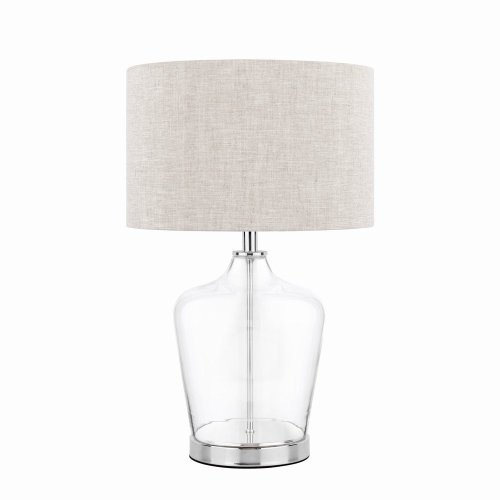 Laura Ashley Ockley Touch Table Lamp Polished Chrome & Glass with Shade