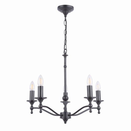 Laura Ashley Ludchurch 5 Light Chandelier Industrial Black Fitting Only