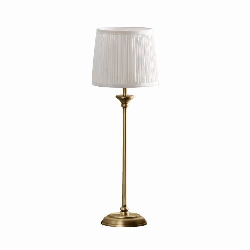 Laura Ashley Hemsley Table Lamp Antique Brass and Ivory with Shade
