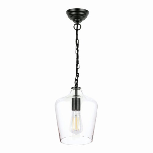 Laura Ashley Ockley Bottle Pendant Glass & Matt Black