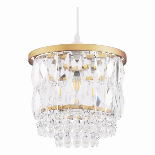 Laura Ashley Rhosill Easy Fit Pendant Crystal and Antique Brass