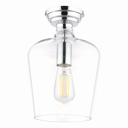 Laura Ashley Ockley Semi-Flush Polished Chrome and Glass