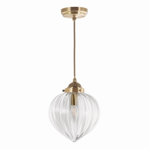 Laura Ashley Whitham Pendant Antique Brass and Glass