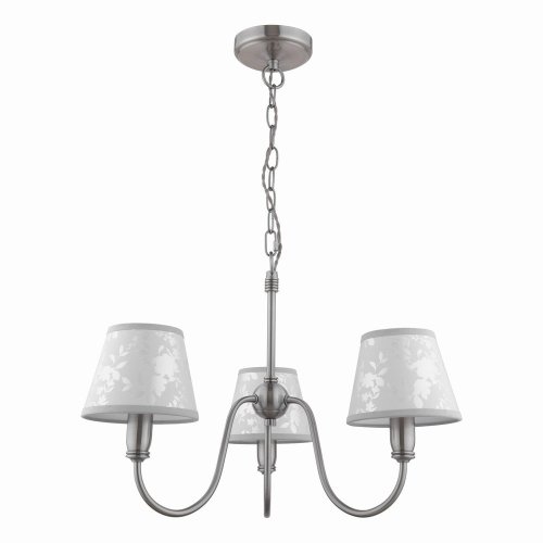 Laura Ashley Westbourne 3 Light Armed Pendant Polished Pewter with Shade