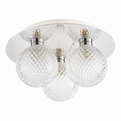 Laura Ashley Prague 3lt Flush Bathroom Light Glass Polished Chrome IP44