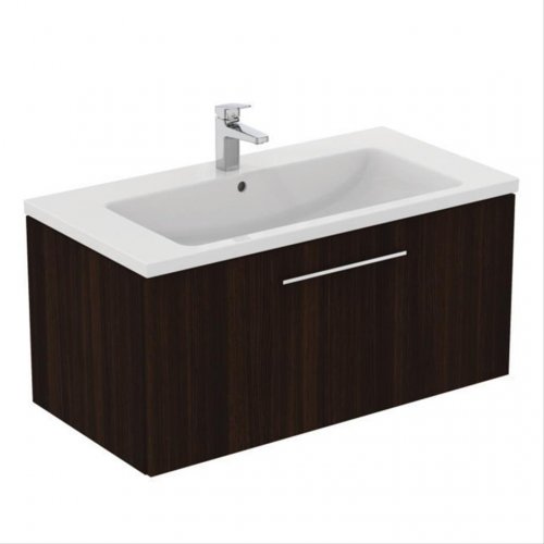 Ideal Standard i.life B Wall Hung 100cm 1 Drawer Coffee Oak Vanity Unit