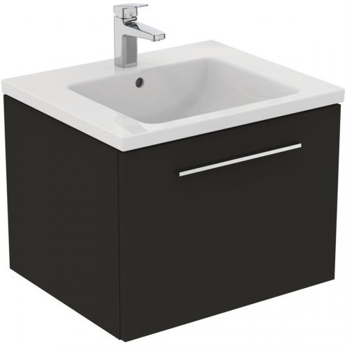 Ideal Standard i.life B Wall Hung 60cm 1 Drawer Matt Carbon Grey Vanity Unit