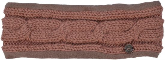 Pure Wool Fleece lined headband - cable - Blush