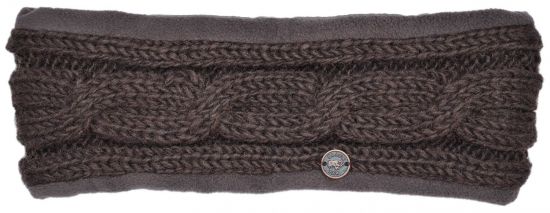 Pure Wool Fleece Lined - Cable Headband - Conker