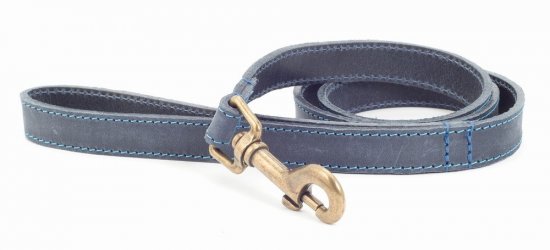 Ancol Timberwolf Blue Leather Lead - 100cm x 1.9cm