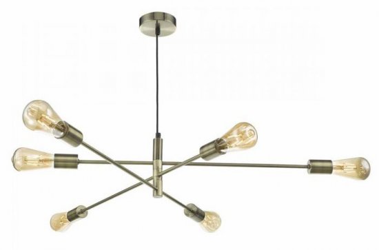 Dar Alana 6 Light Pendant Antique Brass