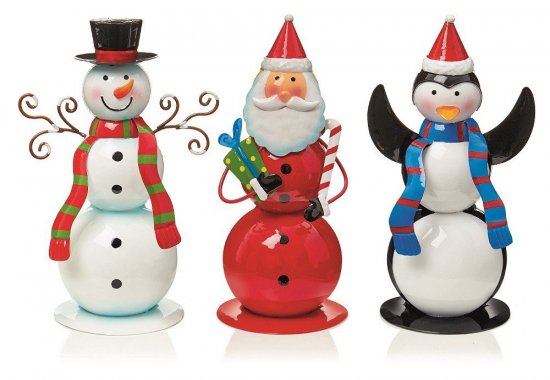 Premier Decorations Metal Christmas Character Ornament 20cm -Ass