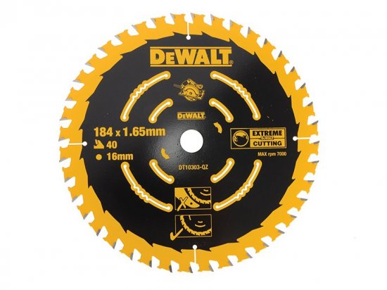 DeWalt Extreme Framing Circular Saw Blade 184 x 16mm x 40T
