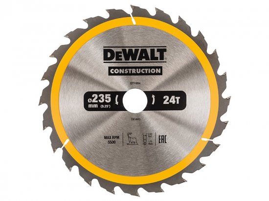 DeWalt Portable Construction Circular Saw Blade 235 x 30mm x 24T