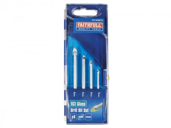 Faithfull Tile & Glass Drill Bit Set of 4 (3-6mm)