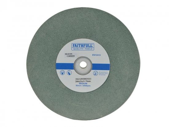 Faithfull General Purpose Grinding Wheel 200 x 25mm Green Grit