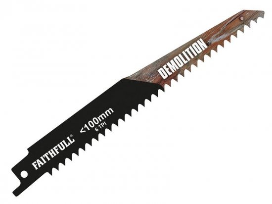 Faithfull S611DF Bi-Metal Sabre Saw Blade Demolition 150mm 6 TPI (Pack of 5)