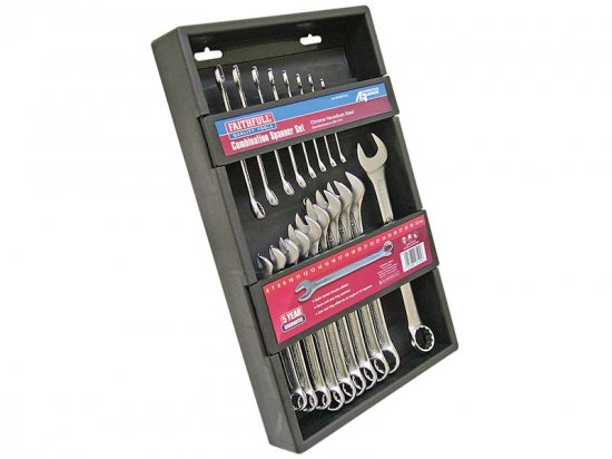 Faithfull Chrome Vanadium Combination Spanner Set 18 Piece