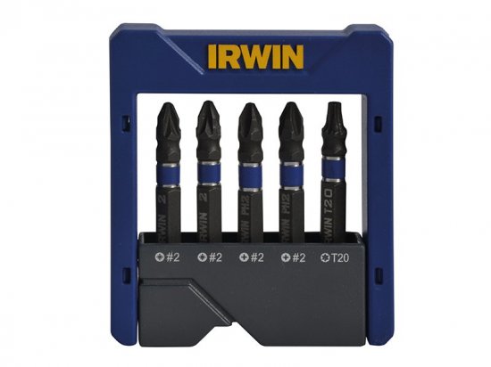 Irwin Phillips/Pozi/TORX Impact Screwdriver Pocket Bit Set, 5 Piece