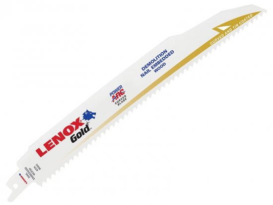Lenox 966GR Gold Demolition Reciprocating Saw Blades 230mm 6 TPI (Pack 5)
