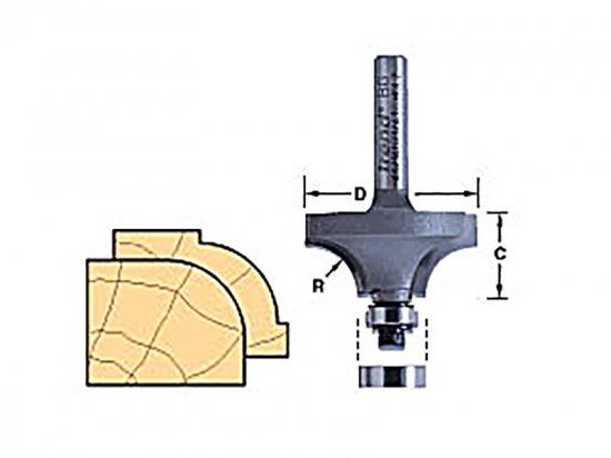 Trend 46/150 x 1/2 TCT Bearing Guided Ovolo & Round Over 12.7mm Radius