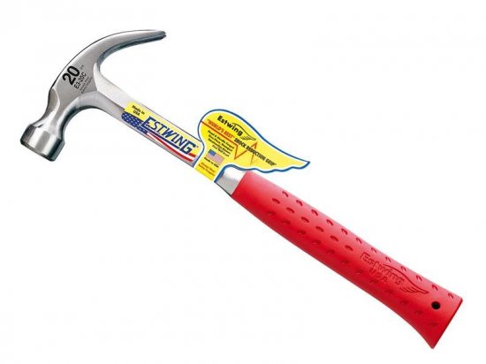 Estwing E3/20C Curved Claw Hammer - Red Vinyl Grip 560g (20oz)