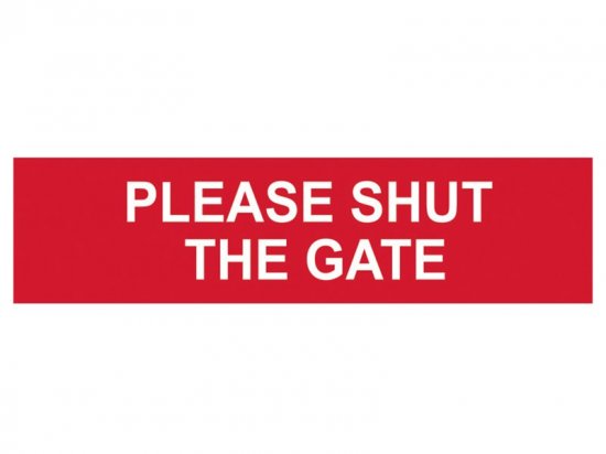 Scan PVC Sign 200 x 50mm - Please Shut The Gate