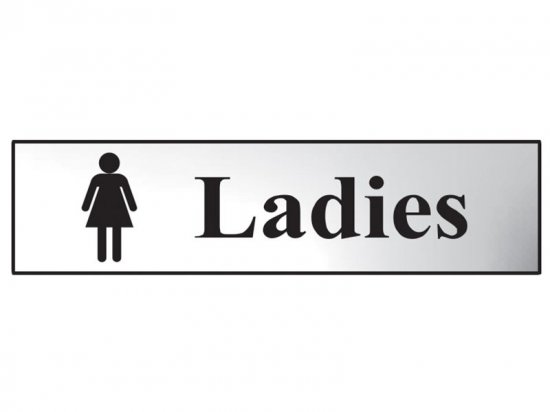 Scan Polished Chrome Effect Sign 200 x 50mm - Ladies