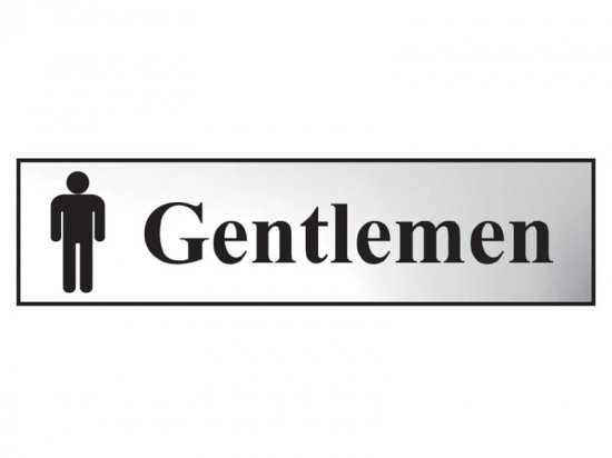 Scan Polished Chrome Effect Sign 200 x 50mm - Gentlemen