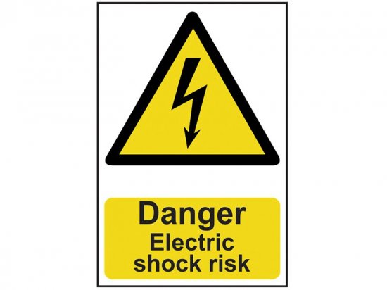Scan PVC Sign 200 x 300mm - Danger Electric Shock Risk