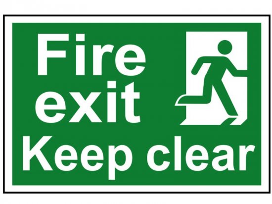 Scan PVC Sign 300 x 200mm - Fire Exit Keep Clear