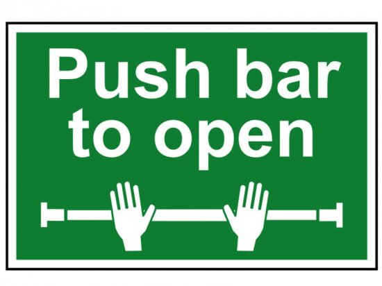Scan PVC Sign 300 x 200mm - Push Bar To Open