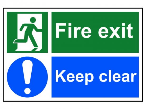 Scan PVC Sign 300 x 200mm - Fire Exit Keep Clear